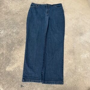 Gloria Vanderbilt Amanda High Rise Straight Leg Jeans Blue Dark Wash Size 18